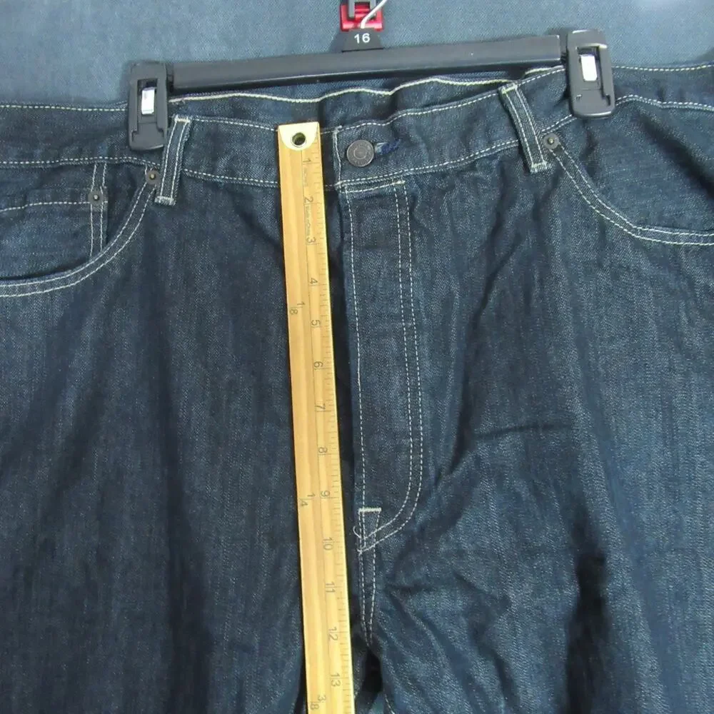 Vintage Levis 501 Jeans Mens 42x32 Blue Denim Straight Button Fly 90s Dark Wash